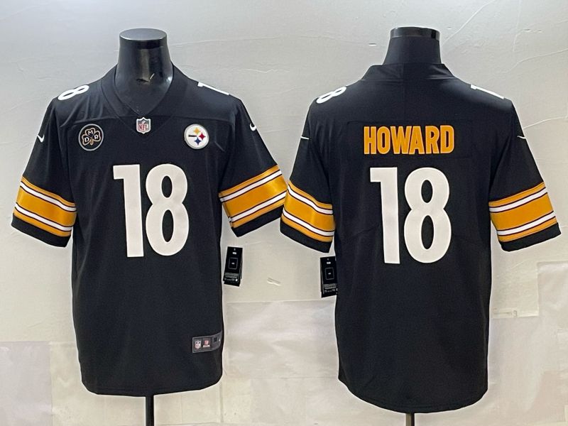 Men Pittsburgh Steelers #18 Howard Black Nike 2025 Limited NFL Jersey style 03
